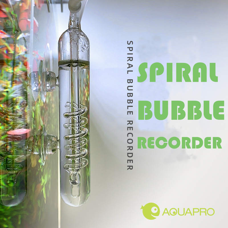 Planted Aquarium Ada - ตัวบันทึกฟองแบบเกลียวสำหรับตู้ปลาตัวกระจาย CO2เคาน์เตอร์กระจกคาร์บอนไดออกไซด์เครื่องฉีดน้ำสไตล์ Ada ระบบตู้ปลาสำหรับสัตว์เลี้ยง