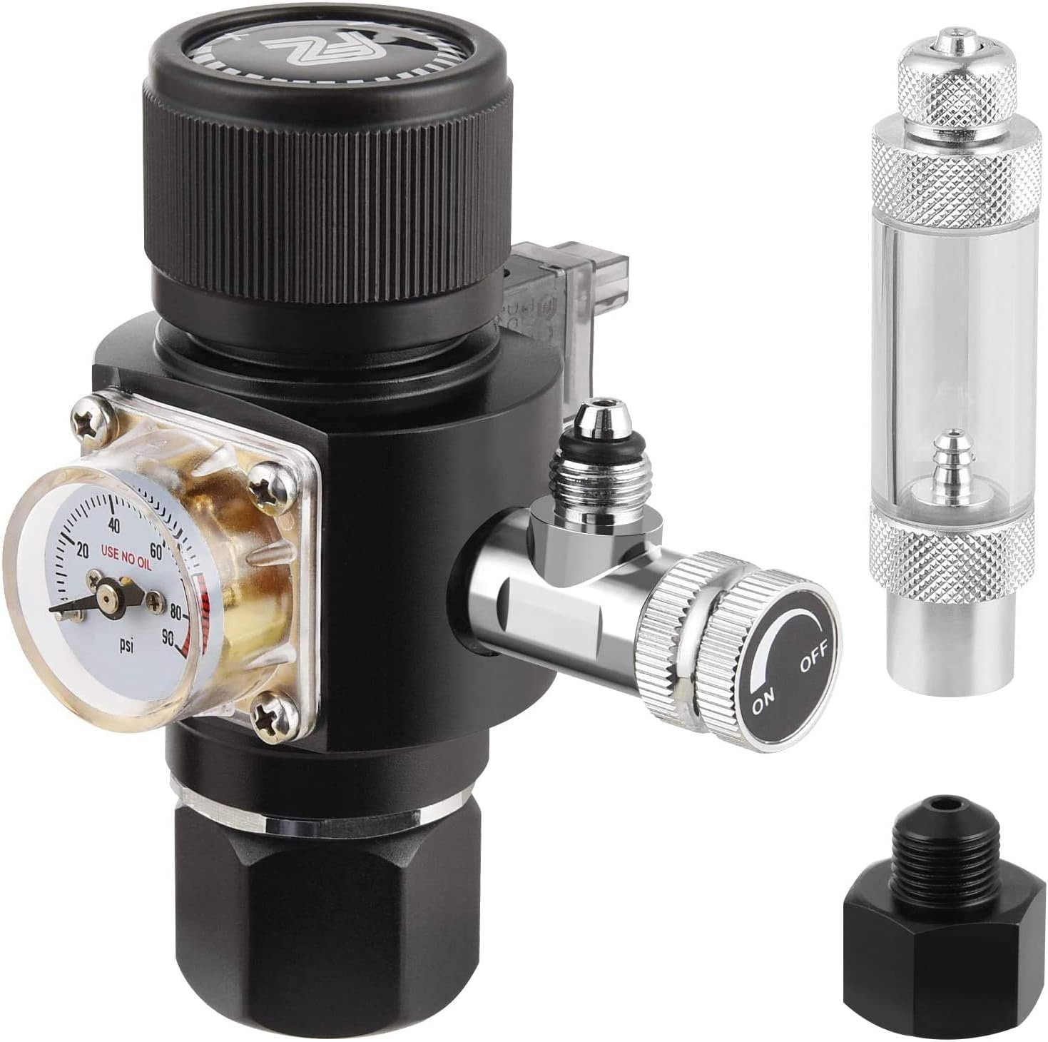 Co2 Regulator Dual Stage - ตัวควบคุมคาร์บอนไดออกไซด์สำหรับตู้ปลา รุ่นมินิ ซีรีส์ V3.0 แบบสองขั้นตอน พร้อมโซลินอยด์ไฟฟ้ากระแสตรงและวาล์วกันกลับแบบนับฟอง