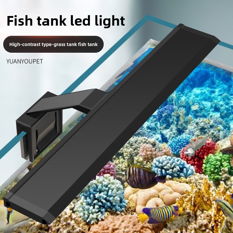 Aquarium Plant Iron - ไฟ LED สำหรับตู้ปลาแบบมืออาชีพ - ความสว่างสูงสำหรับตู้ปลาน้ำจืด, โคมไฟแบบหนีบพร้อมฝาครอบกันน้ำ,