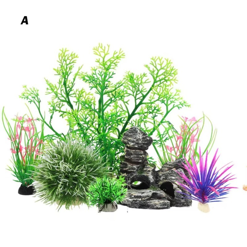 Planted Aquarium For Sale - ของตกแต่งตู้ปลาพลาสติกจำลองรูปทรงปลาและหิน จำนวน 10 ชิ้น ขายดี สินค้ามาใหม่