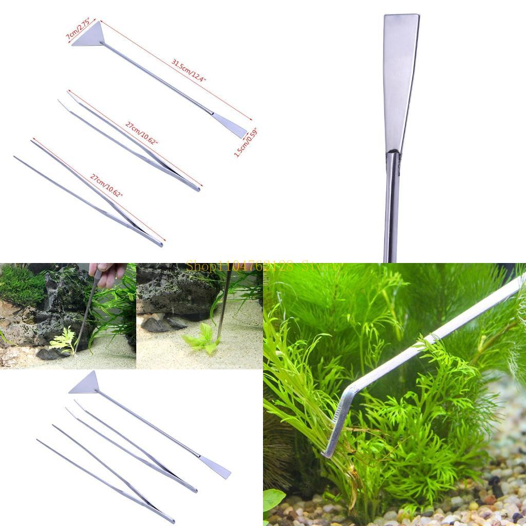 Planted Aquarium For Sale - 3-Pack Aquarium แหนบไม้พายเครื่องมือสแตนเลสสตีลชุดเครื่องมือทำความสะอาดที่ดีที่สุดขาย