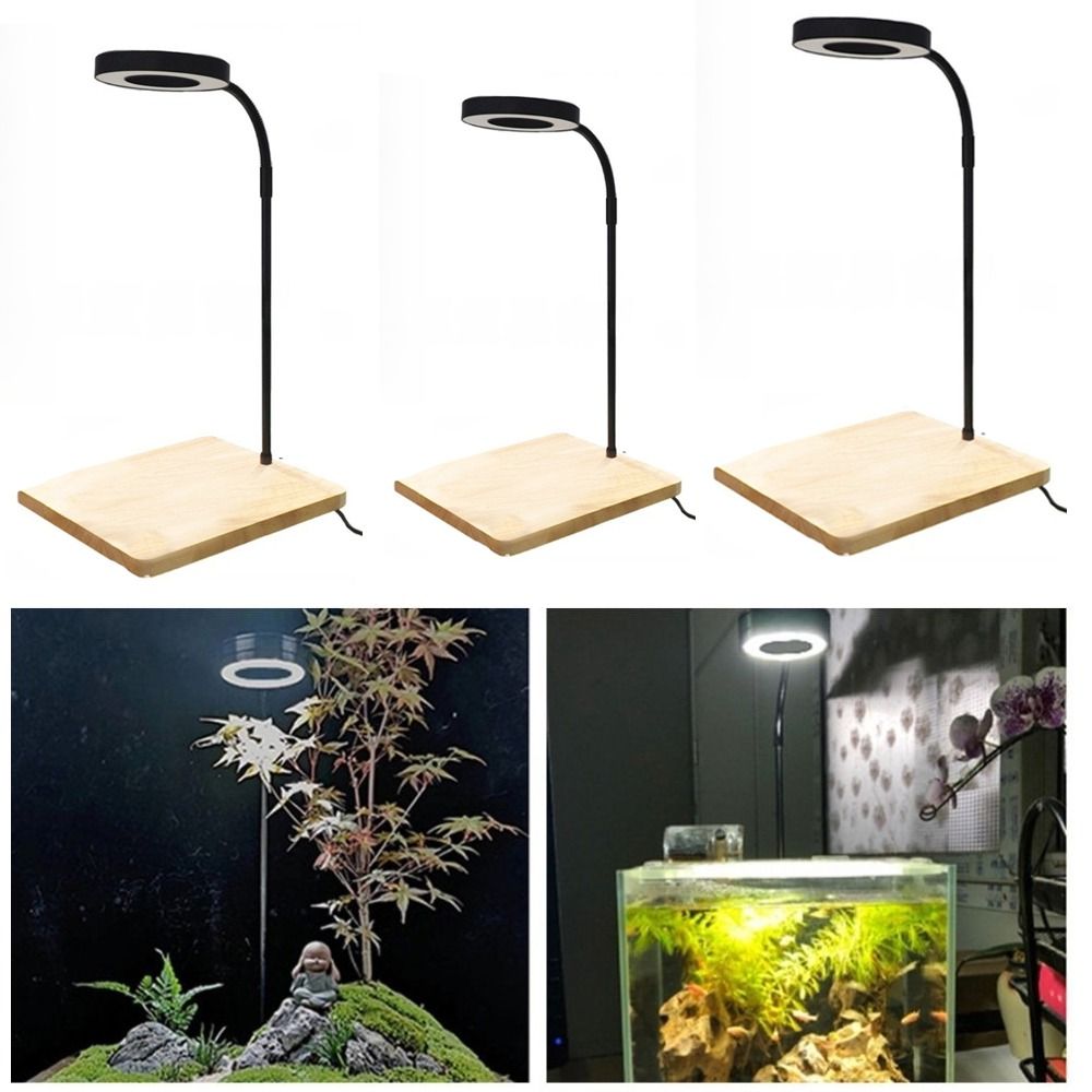 Aquarium Plant On Wood - ไฟ LED สำหรับตู้ปลา 10W พร้อมแผ่นไม้ปรับระดับความสูงได้ ไฟตกแต่งตู้ปลา