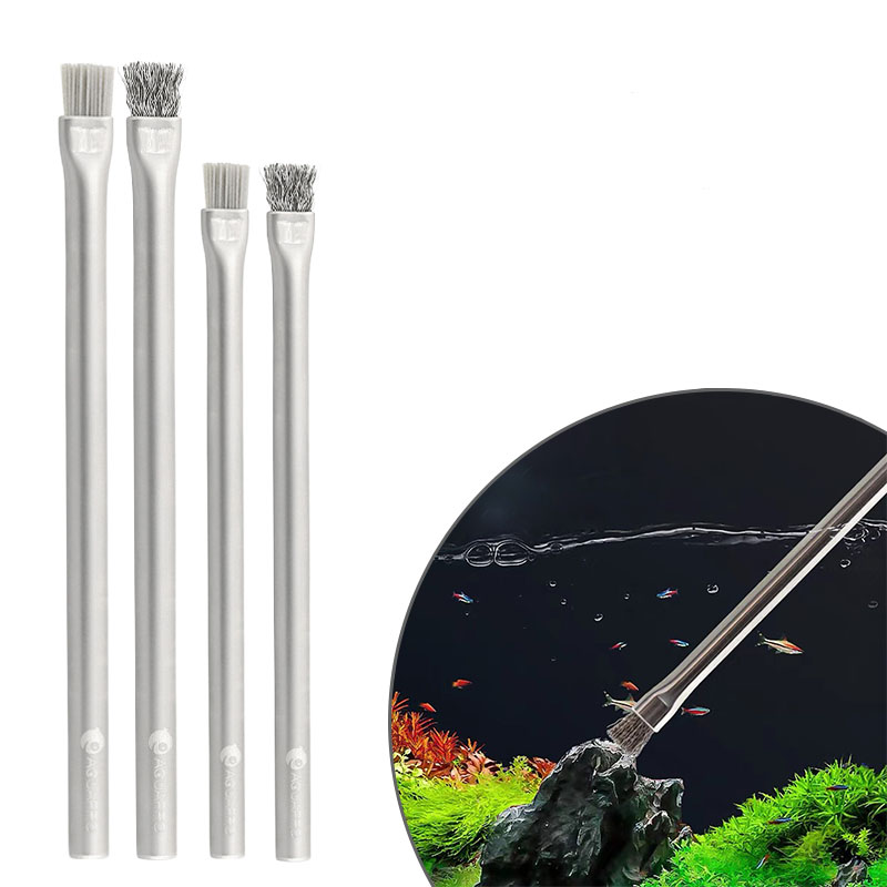 Planted Aquarium Ada - Aquapro Algae Brush แปรงทําความสะอาดถังปลาและพิพิธภัณฑ์สัตว์น้ําเครื่องมือสแตนเลสน้ํา ADA คุณภาพสาหร่าย
