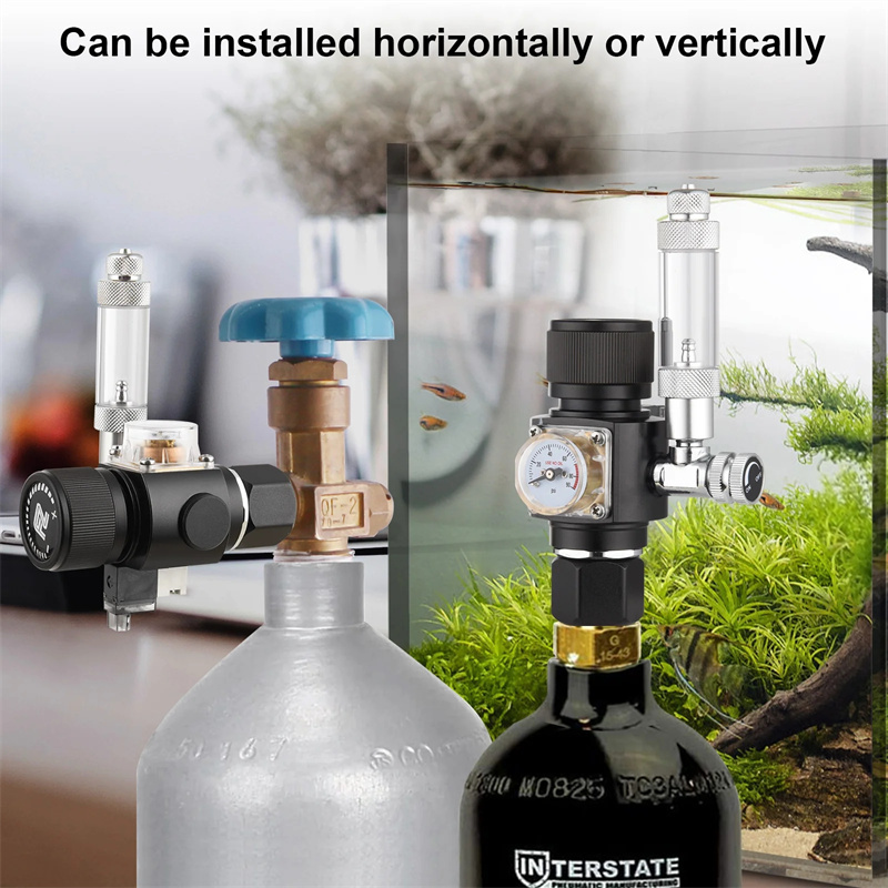 Co2 Regulator Dual Stage - FZONE เครื่องควบคุม Co2สองขั้นตอนขนาดเล็กตู้ปลาวาล์วน้ำเคาน์เตอร์ตกปลาอุปกรณ์เสริมลดคาร์บอนไดออกไซด์