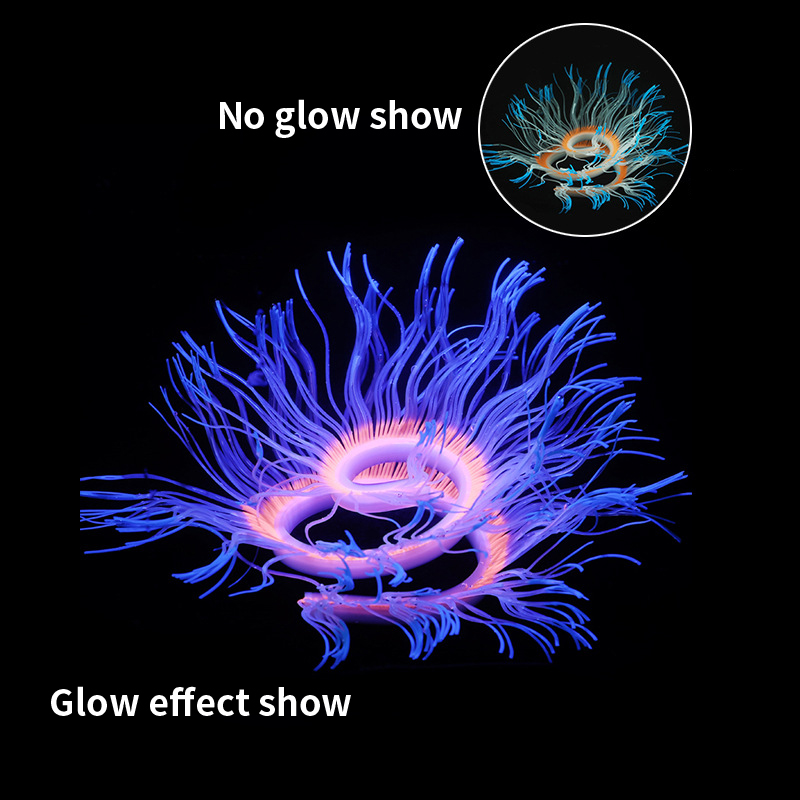 Aquarium Plant Gel - ซิลิโคน Sea Anemone Coral พืชใต้น้ําเรืองแสงประดิษฐ์หญ้า Fish