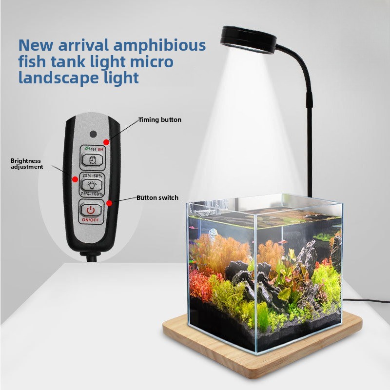 Aquarium Plant On Wood - ไฟสปอตไลท์สำหรับตู้ปลาแบบหรี่แสงได้ตามเวลา พอร์ต USB แสงสีขาวพิเศษ สำหรับไมโครแลนด์สเคป พืชน้ำ