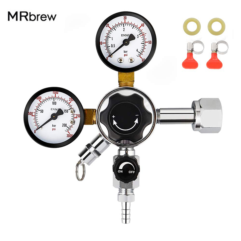 Co2 Regulator Dual Stage - Dual Gauge CO2ร่างเบียร์ Regulator เรกูเลเตอร์วัดแรงดัน CGA-320