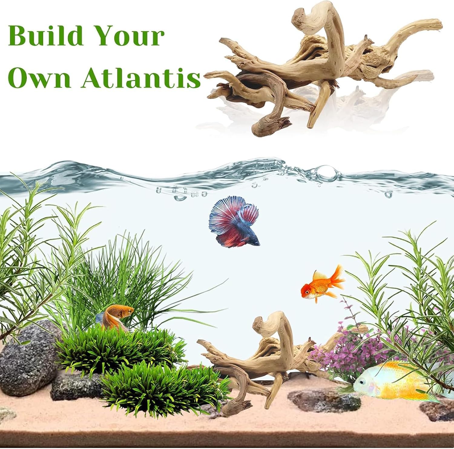 ไม้ลอยน้ำธรรมชาติขนาด 20-25 ซม - Aquarium Planted Wood บทวิจารณ์และราคา