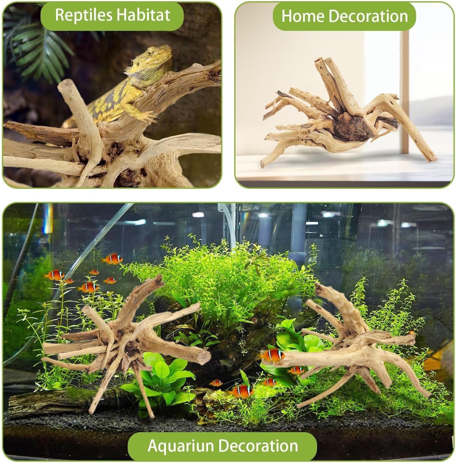 ไม้ลอยน้ำธรรมชาติขนาด 20-25 ซม - Aquarium Planted Wood บทวิจารณ์และราคา