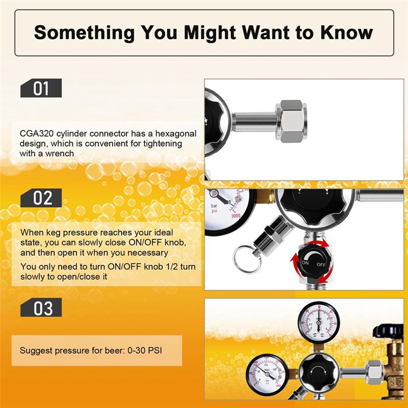 ตัวควบคุมความดันถังเบียร์ CGA- - Co2 Regulator Dual Stage บทวิจารณ์และราคา