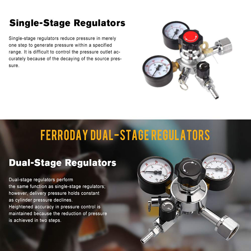 Dual Gauge CO2ร่างเบียร์ Regul - Co2 Regulator Dual Stage บทวิจารณ์และราคา
